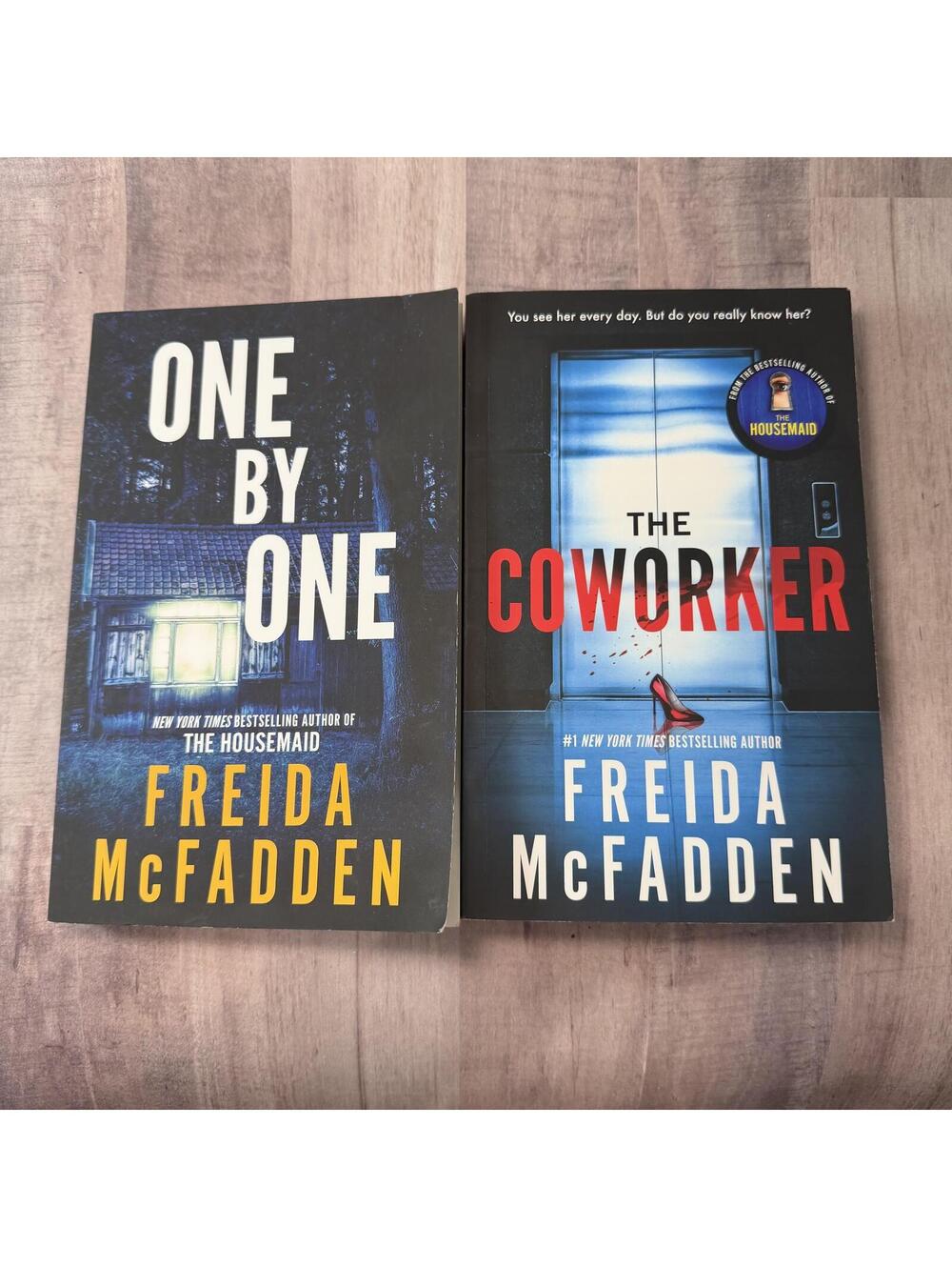 2 Freida McFadden Paperbacks One By One & The Coworker - Very Good